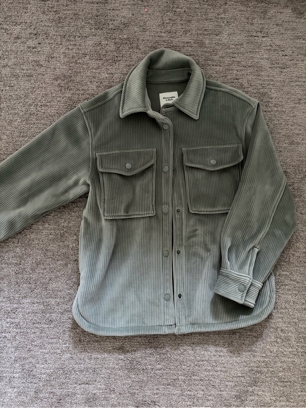 Abercrombie & Fitch Olive/Teal Corduroy Utility Jacket